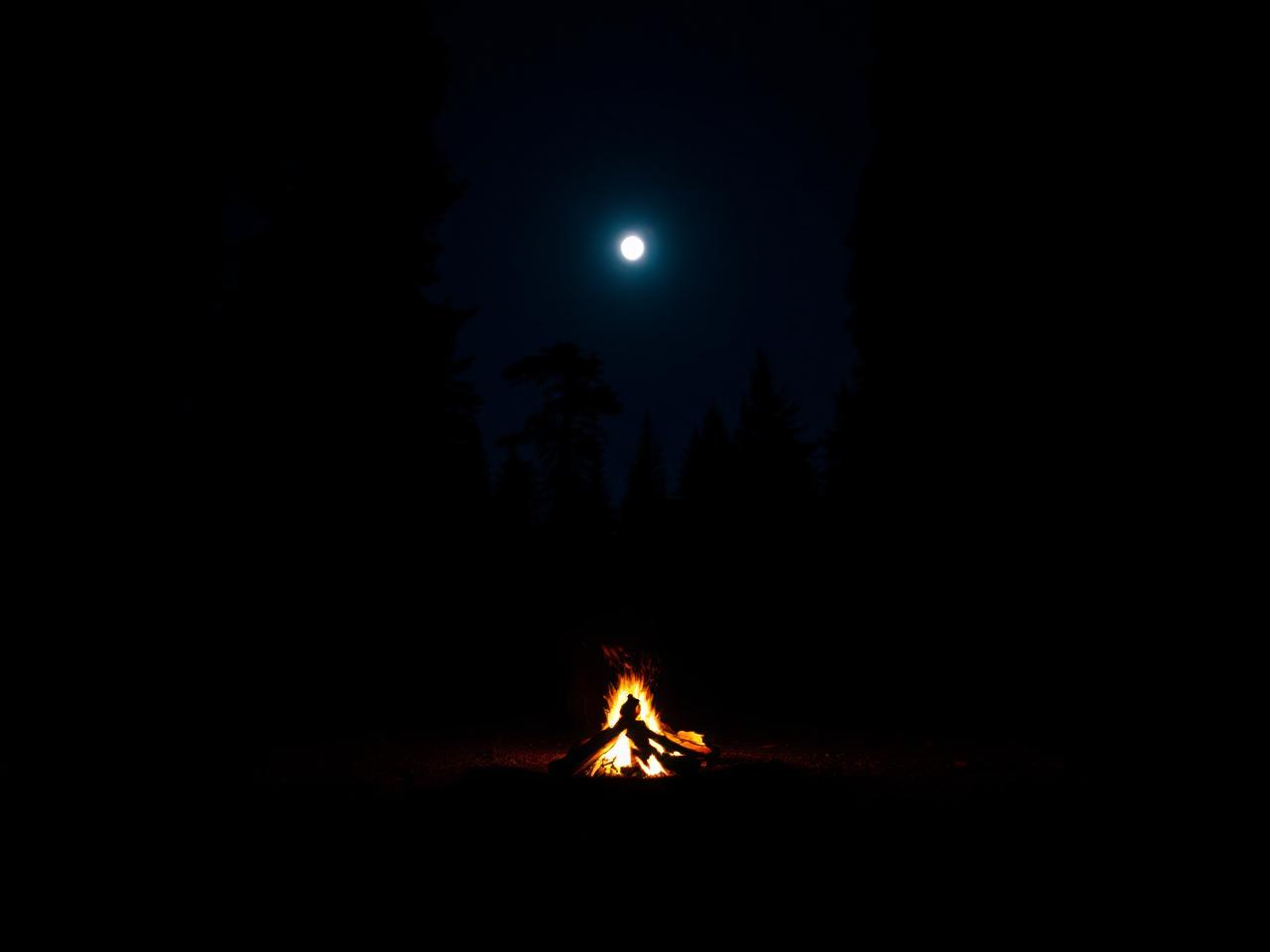 Braintrailz — a campfire on a forest trail at night